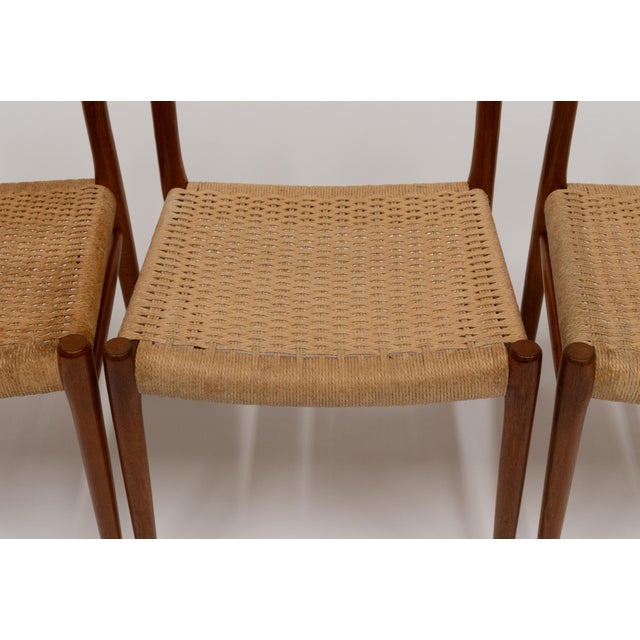Model 75 Dining Chairs in Teak and Cord by Niels Otto (N. O.) Møller for J.L. Møllers, 1960s, Set of 4 For Sale - Image 10 of 18