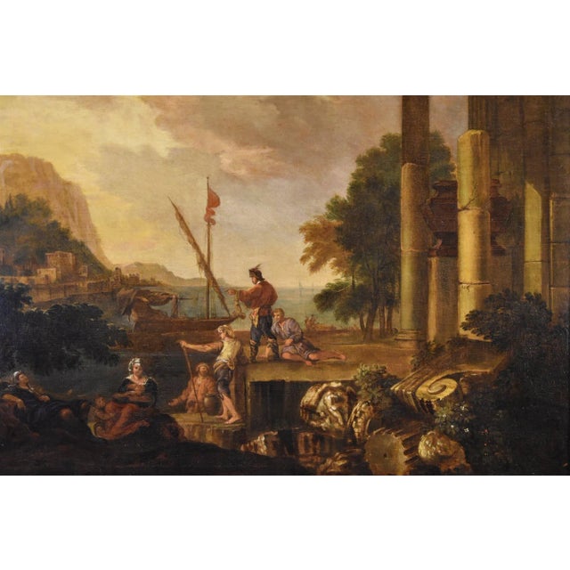 Jacob de Heush (Utrecht 1657 – Amsterdam 1701) - Coastal Landscape with Architectural Ruins Oil on canvas (80 x 102 cm -...
