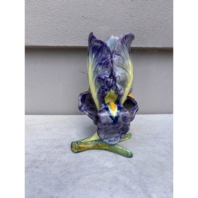 Late 19th Century Majolica Iris Vase Massier, Circa 1880 For Sale - Image 5 of 9