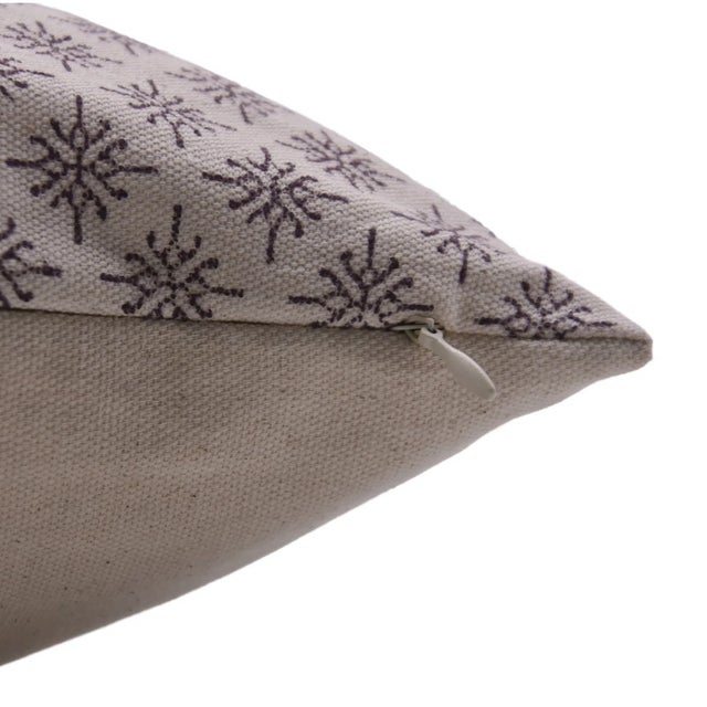 Modern Fabdivine Handmade Block Printed Cushion Cover 14x14 Inch Duck Canvas-Chingari For Sale - Image 3 of 4