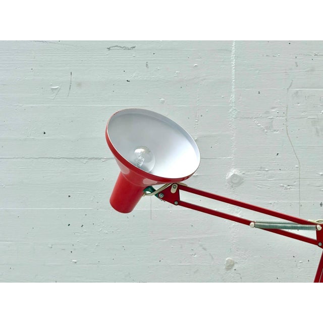 Mid-Century Articulated Desk Lamp in Red, 1970s For Sale - Image 9 of 17