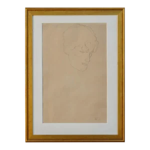 1910s Gustav Klimt Pencil on Paper Sketch of a Woman Catalogued