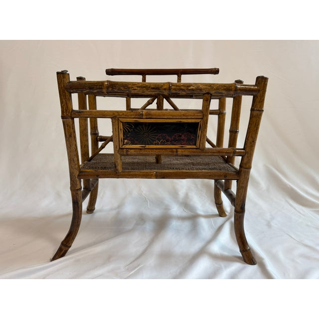 Antique 19th Century English Victorian Tortoise Bamboo Magazine Rack Stand For Sale - Image 4 of 15