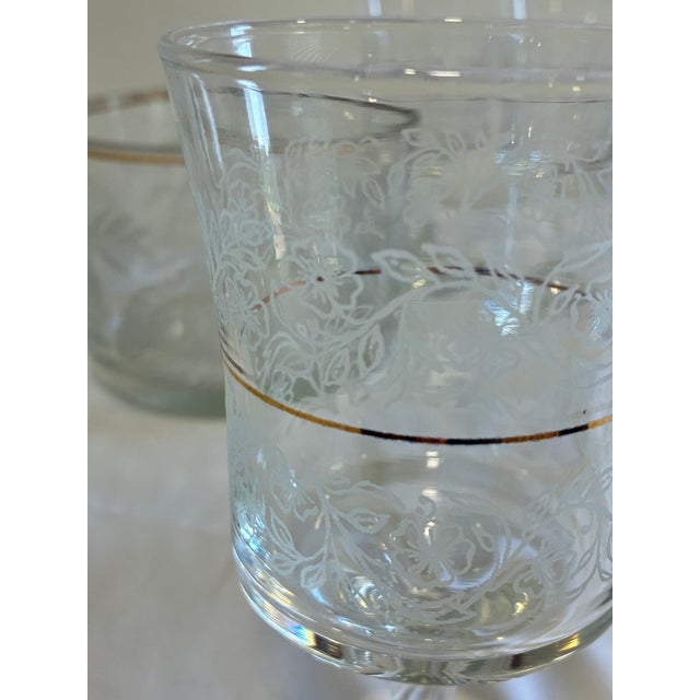 Vintage Bartlett Collins Etched Glass Goblets & Ice Bucket Set – 9 Pieces For Sale - Image 15 of 15