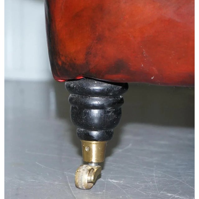 Reddish Brown Leather Sofa For Sale - Image 12 of 18