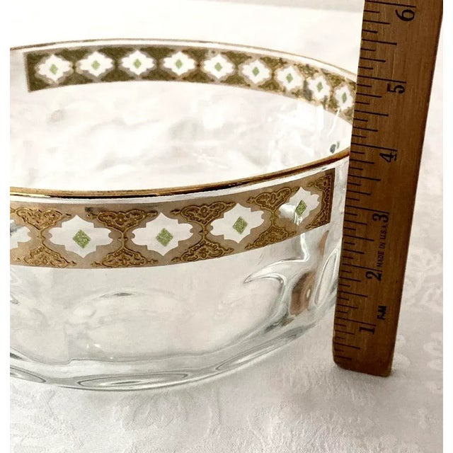 Culver Ltd. Culver Valencia Gold Filigree With Green Accents Serving Pieces- Set of 3 Excellent "Mint" Condition Mid 20th Century For Sale - Image 4 of 12