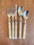 Metal Vintage Italian Faux Mother of Pearl Bamboo Flatware For Sale - Image 7 of 9