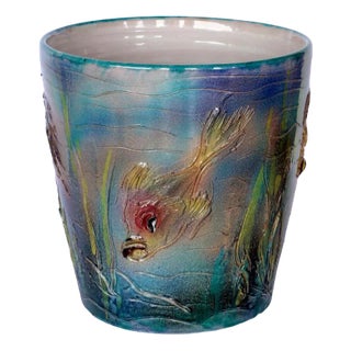 Italian Ceramic Albissola Vase from Umberto Ghersi, 1960s For Sale