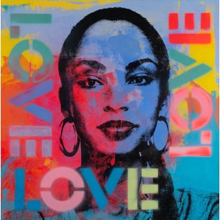 Sade Graffiti Pop Art Portrait Painting by Dane Shue For Sale