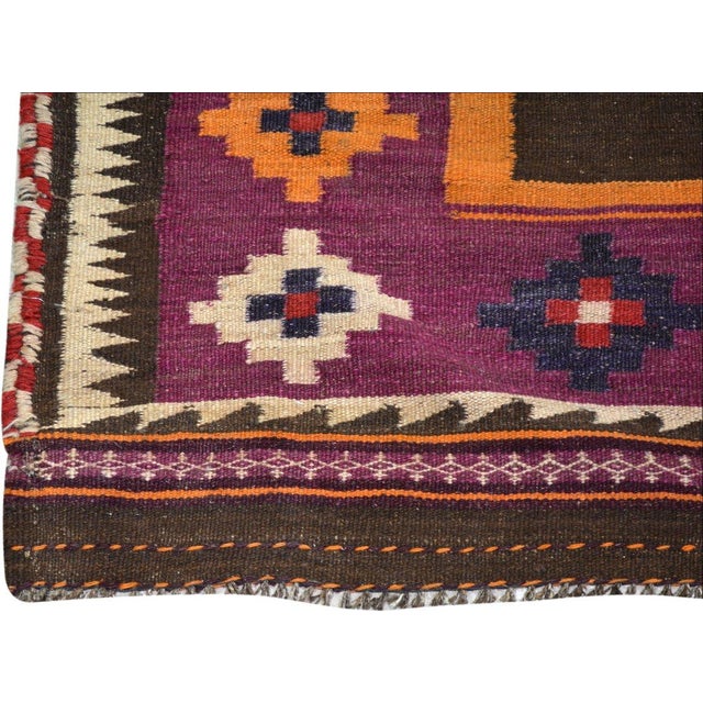 Vintage Afghan Professional Hand Knotted Wool Kilim, 4'1x4'3 For Sale - Image 4 of 4