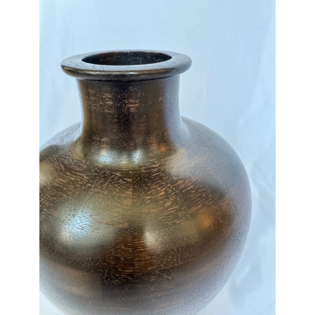 Wood "Korea" Walnut Vase For Sale - Image 7 of 9