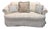 Vintage Ethan Allen Cream Damask Skirted Sofa For Sale