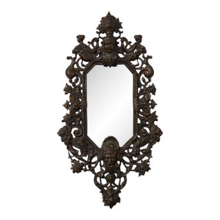 Vintage Bronze Victorian Wall Mirror For Sale