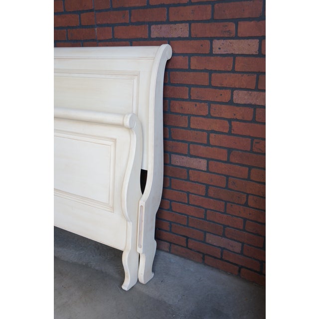 French Provincial Ethan Allen Country French King Sleigh Bed For Sale - Image 3 of 7
