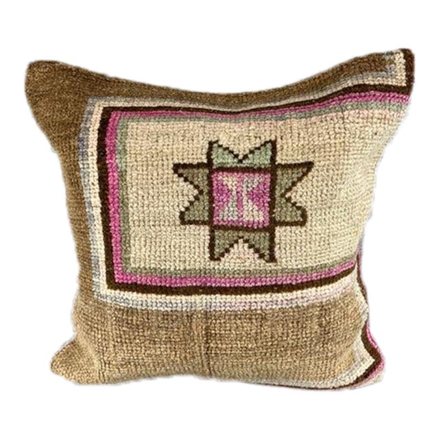 20 x 20 Rug Pillow Majestic Reverie Turkish Pillow Cushion Cover For Sale