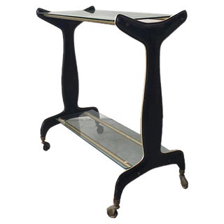 Mid-Century Brass and Painted Sheet Metal Trolley from Rama, 1950s For Sale