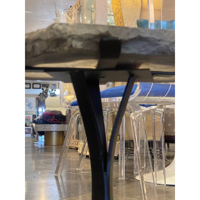 Stone Gray 1980s Pair of Agate Top Accent Side Tables For Sale - Image 8 of 12