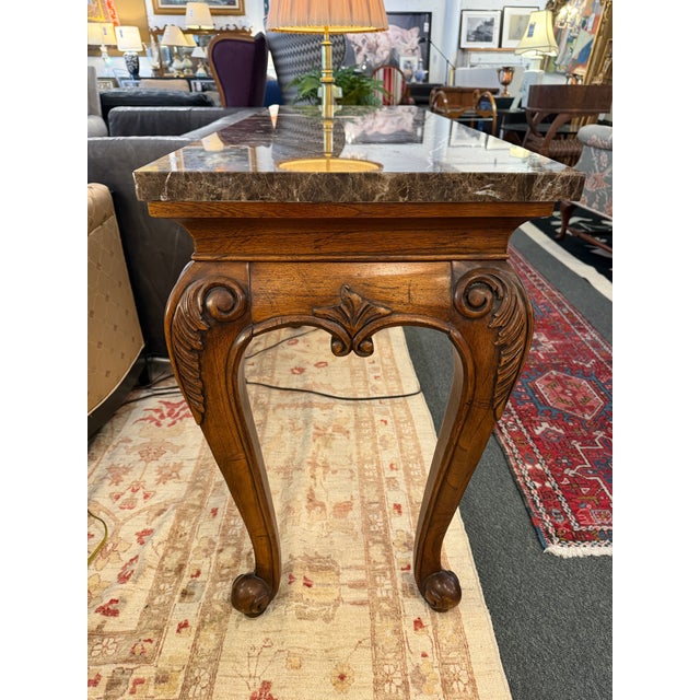 Hekman Furniture Hekman Furniture Company Console Table With Marble Top For Sale - Image 4 of 12