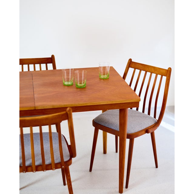 Mid-Century Modern Extendable Walnut Dining Table by Tatra Nabytok, 1970s For Sale - Image 3 of 6