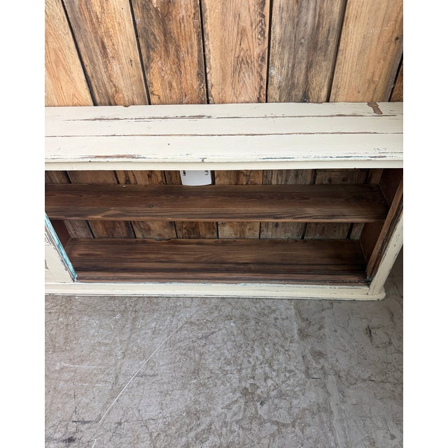 Vintage Patinated Cabinet with Sliding Doors, 1940s For Sale - Image 12 of 18