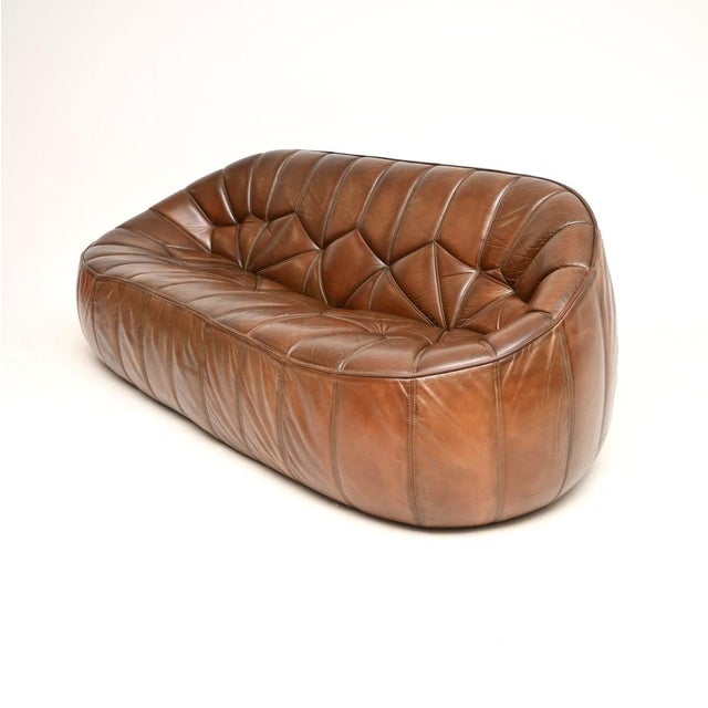 Animal Skin Vintage Moroccan Ottoman Sofa in Leather by Noé Duchaufour-Lawrance for Ligne Roset, 1990 For Sale - Image 7 of 18