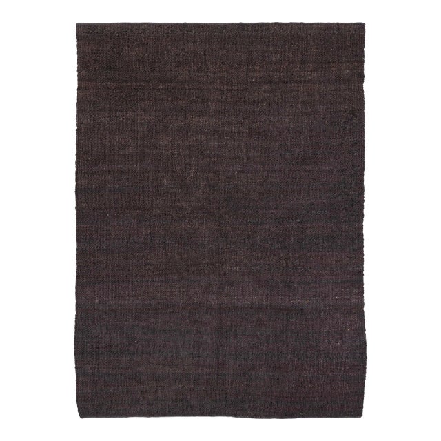 Brown Solid Handwoven Premium Natural Jute Yarn Flatweave Rug 12x15 Ft. For Sale