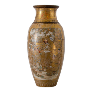 Large Repaired Satsuma Vase, Meiji