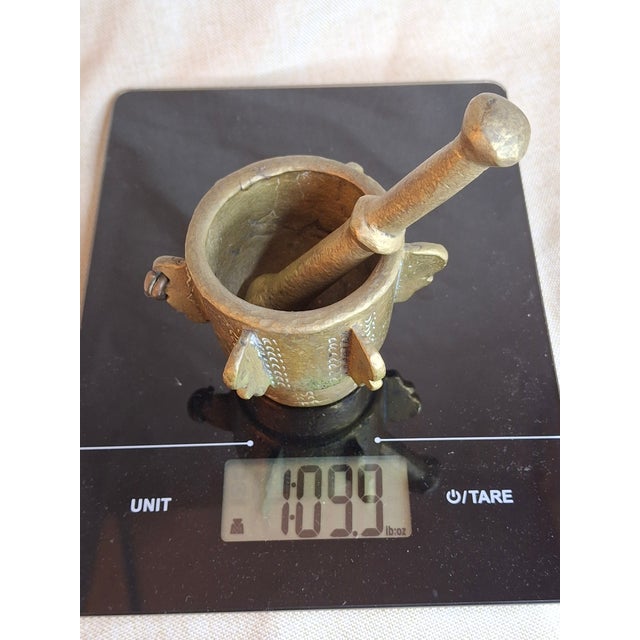 16th or 17th C? Spanish Renaissance Bronze Mortar and Pestle Ribbed Fin Judaica Antiquity For Sale - Image 16 of 16