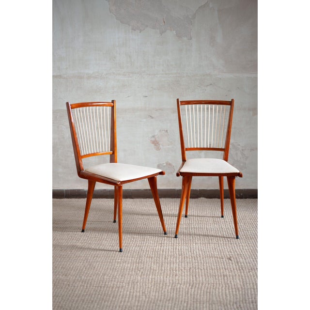 Modern Vintage Lacquered Wooden Chairs, 1950s, Set of 6 For Sale - Image 3 of 10