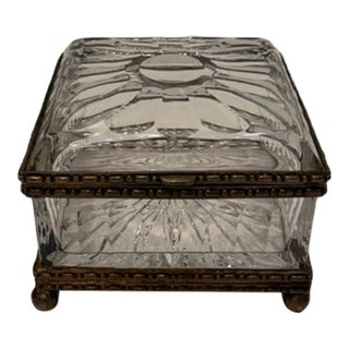 Baccarat Style Cut Crystal Box For Sale