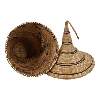 Early 20th Century Tutsi Basket with Lid Rwanda For Sale
