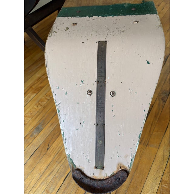 Wood Rare Antique Selz Chicago Shoe Store Fitting Bench & Matching Foot Stool For Sale - Image 7 of 8