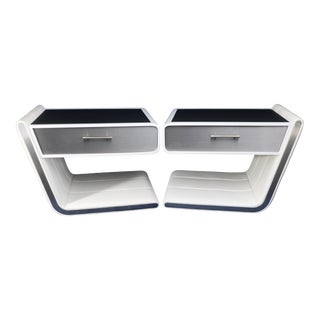 Elite Modern Zina Nightstand Set (Left & Right) Model: 9017l-Cp Pair ~ ½ Price of New For Sale