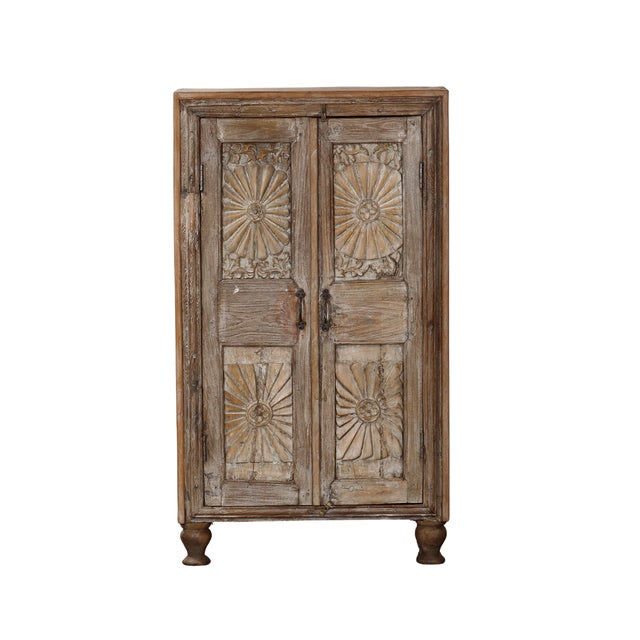 English Antique Anglo-Indian Teakwood Small Armoire/Almirah For Sale - Image 3 of 7
