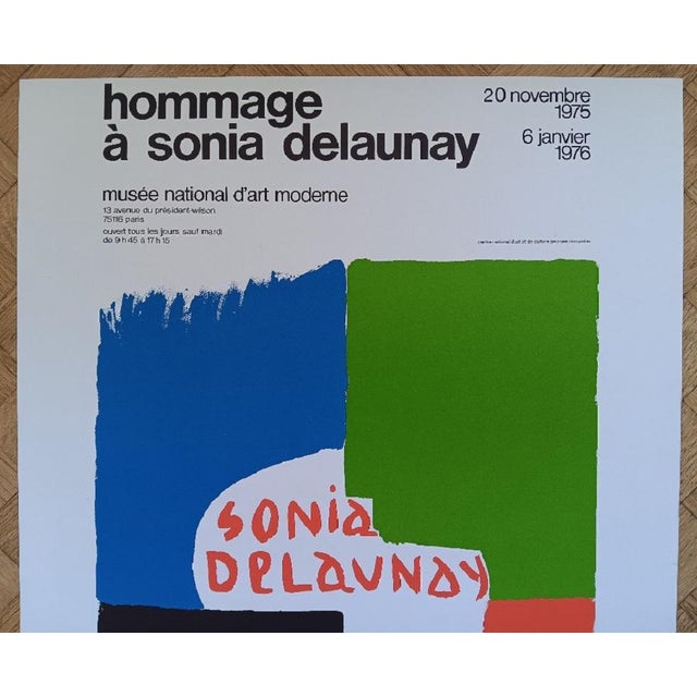 Modern Sonia Delaunay, Original Exhibition Poster: Homage to Sonia Delaunay, Paris, 1975, Print For Sale - Image 3 of 10