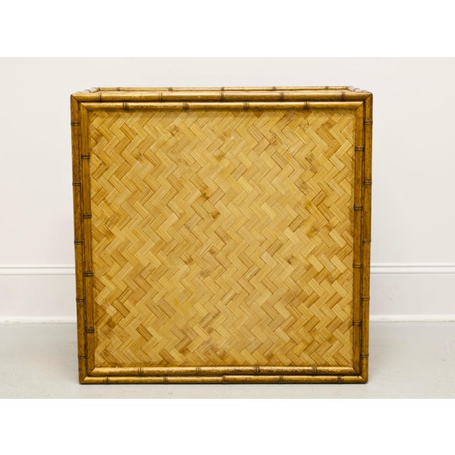 Late 20th Century Faux Bamboo Modular Console Cabinet & Shelving Unit For Sale In Charlotte - Image 6 of 18