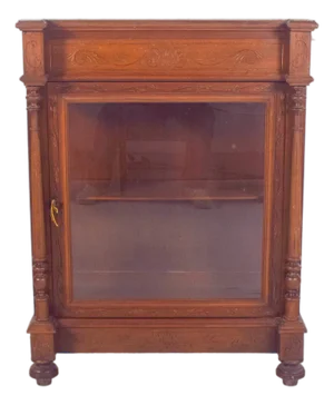 English Front Display Cabinet in Wood, 1890s
