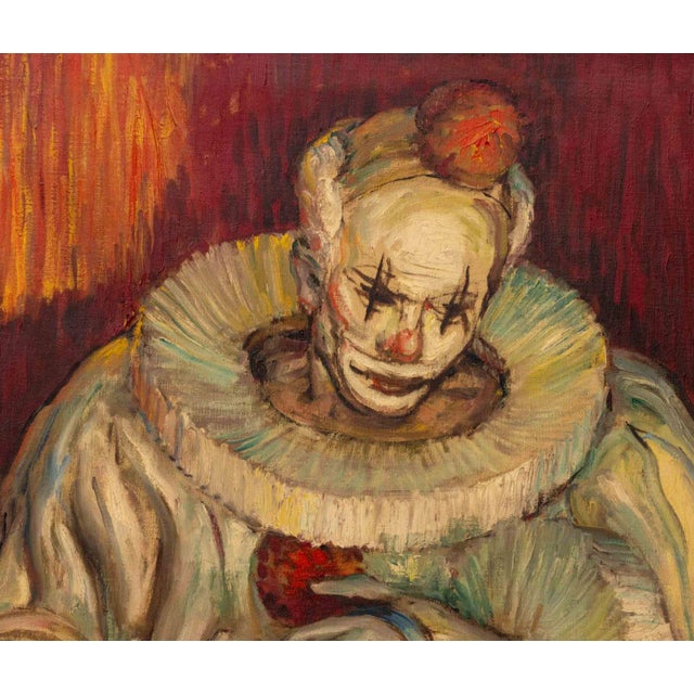 Contemporary Ben Lassen Portrait of a Clown Oil For Sale - Image 3 of 7