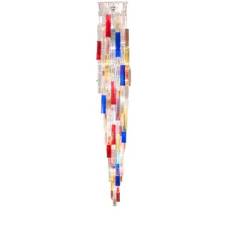Multicolor Square Bark Murano Glass Cascade by Simoeng For Sale