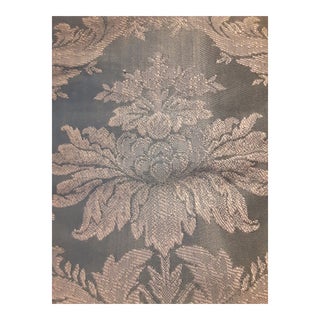 Last Call. Gold on Green Damask Remnant For Sale