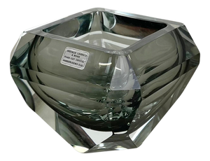 Faceted Murano Glass Diamond Sommerso Bowl, Italy, 1970s