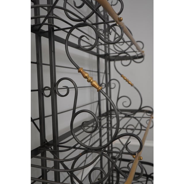 Charleston Forge Iron & Brass Large Bakers Rack For Sale - Image 10 of 16