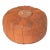 Vintage Moroccan Brown Leather Pouf For Sale