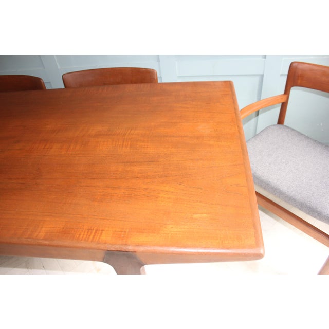 Wood Mid-Century Table and Chairs Set attributed to John Herbert for A Younger Ltd ,1960s, Set of 7 For Sale - Image 7 of 18