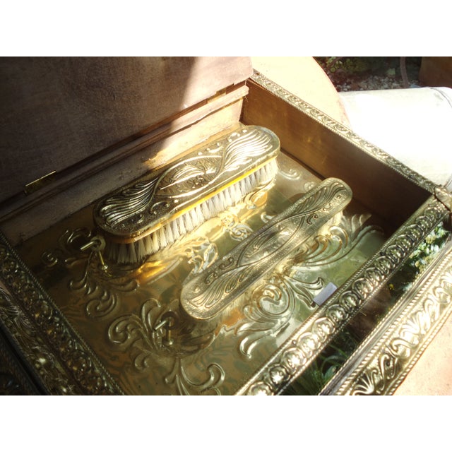 Mirror Cabinet in Embossed Brass, 1950s For Sale - Image 14 of 18
