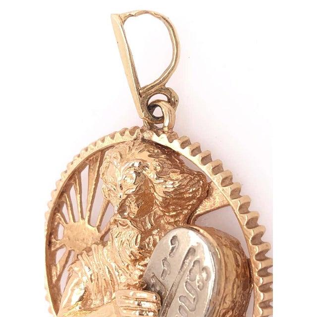 14 Karat Yellow and White Gold Religious Pendant Charm For Sale - Image 4 of 10