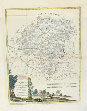 Antonio Zatta - Map of Lymosin-Perigord-Quercye - Original Etching - 1776