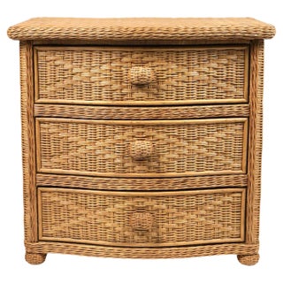 Rattan and Wicker Chest of Drawers attributed to Vivai Del Sud, Italy, 1970s For Sale