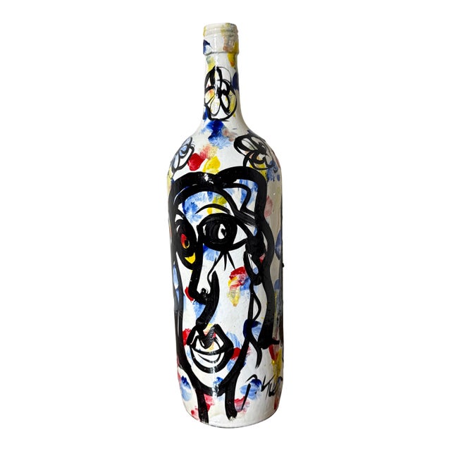 1970s Peter Keil Abstract Bottle Painted Sculpture For Sale