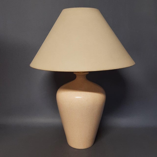 Modern White Cracklè Ceramic Table Lamp by Gianni Gabutti, 1960s For Sale - Image 3 of 16